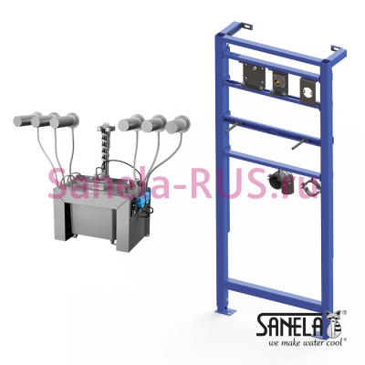 Комплект SLZN 83ER6 (6 дозаторов, бачок 6л, рама) арт: 85816 Sanela Чехия (фото, схема)