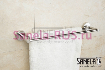Нержавеющий двойной полотенцедержатель SLZD 11 арт: 62110 Sanela Чехия (фото, схема)