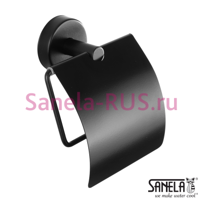 Нержавеющий держатель туалетной бумаги, черная матовая поверхность SLZN 09N арт: 95091 Sanela Чехия (фото, схема)