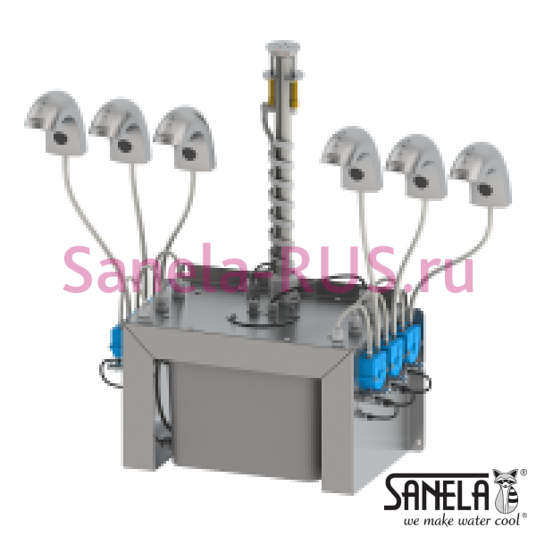 Комплект 6 автоматических кранов с дозатором мыла SLU 45M6