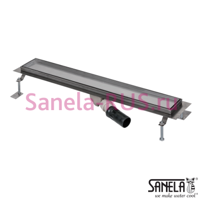 Нержавеющий водоотводящий желоб под плитку, 750мм SLKN 09 арт: 69090 Sanela Чехия (фото, схема)